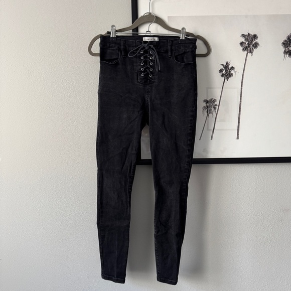Pacsun | EUC High-Rise Lace Up Skinny Ankle Jeggings in Black Size 28 - Picture 3 of 8
